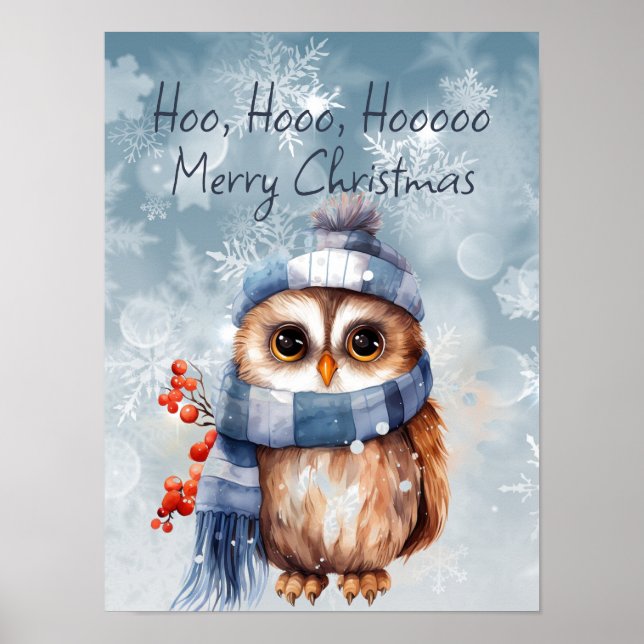 Hoo Hoo Little Uggla God jul Poster (Framsidan)