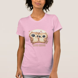 HOO HOOS – Cute Chibi Owl Pair Under Moon T Shirt