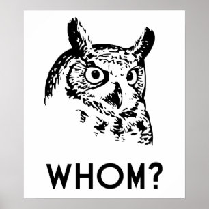 Hoo WHO Whom Grammar Uggla Poster