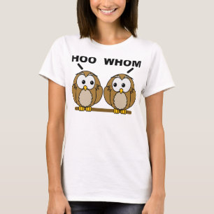 Hoo Whom Grammatik Ugglor Rollig T-Shirt