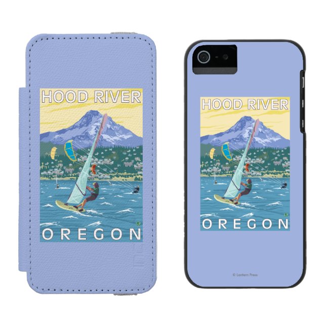 Hood River, ORWind surfarear & drakeBoarders Incipio iPhone Wallet Skal (Sida vid Sida)