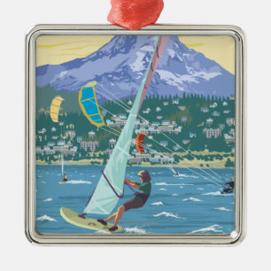 Hood River, ORWind surfarear & drakeBoarders Julgransprydnad Metall