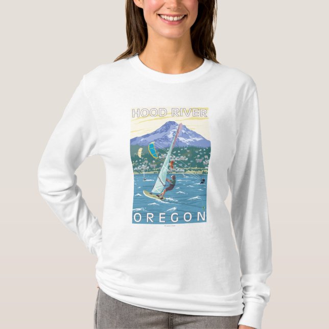 Hood River, ORWind surfarear & drakeBoarders Tee (Framsida)