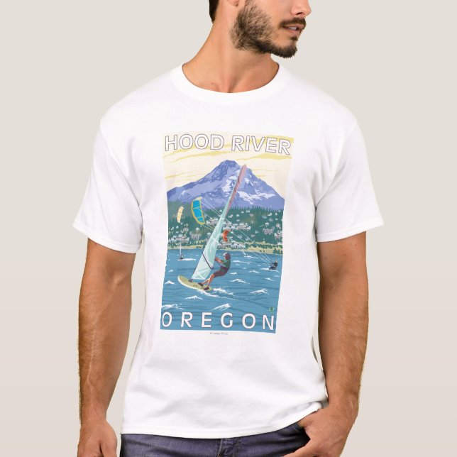 Hood River, ORWind surfarear & drakeBoarders Tee (Framsida)