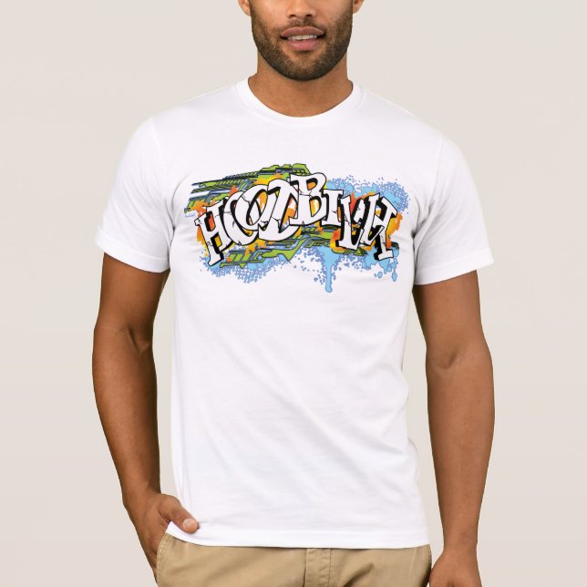 Hoodbilly Techno stänkgrafitti #2 T-shirt (Framsida)