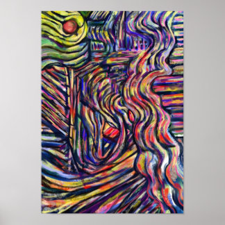 "Hooded" abstrakt digital tavla poster
