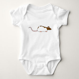 Hooded älsklings- Rat. för brunt och för vit T-shirt