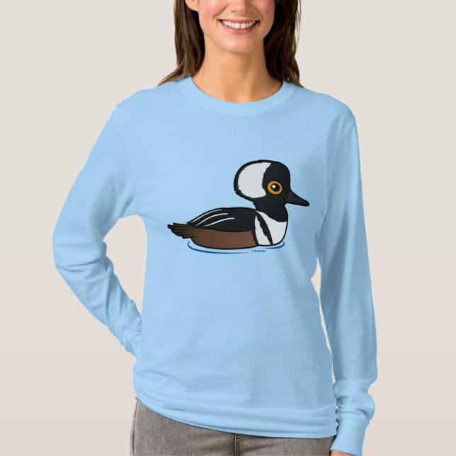 Hooded Merganser T Shirt (Framsida)