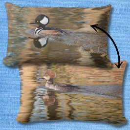 Hooded Mergansers Swimming på Bäck Scenia Lumbarkudde