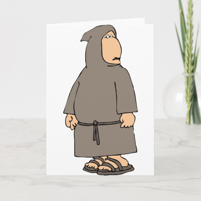 Hooded munkhälsningkort kort (Framsida)
