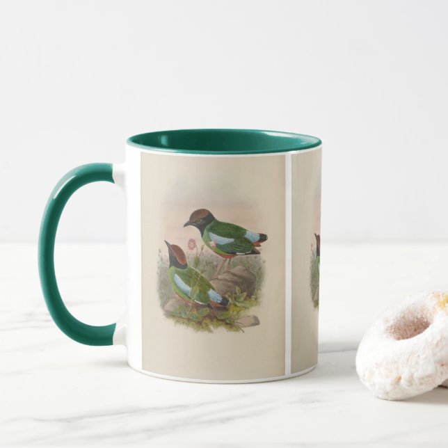 Hooded Pitta av John Gould Mugg (Med munk)