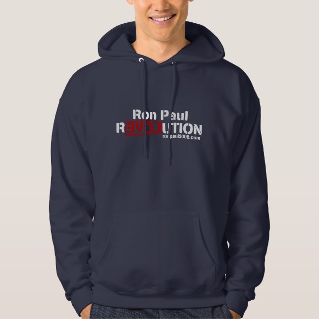 Hooded Ron Paul revolutionpassande Hoodie (Framsida)