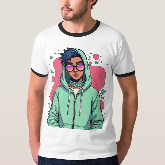 Hooded Street Vibe T Shirt (Framsida)