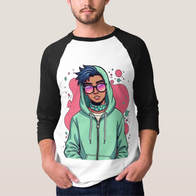 Hooded Street Vibe T Shirt (Framsida)