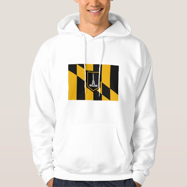 Hooded Sweatshirt med Flagga av Baltimore, Marylan (Framsida)