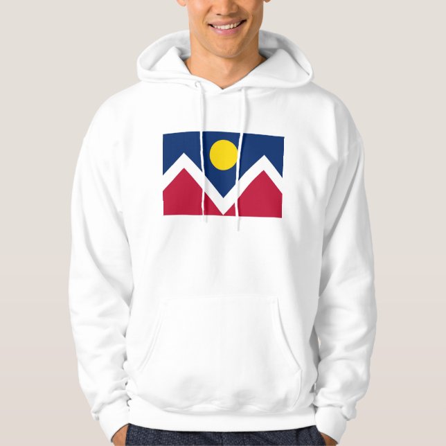 Hooded Sweatshirt med flagga av Denver (Framsida)