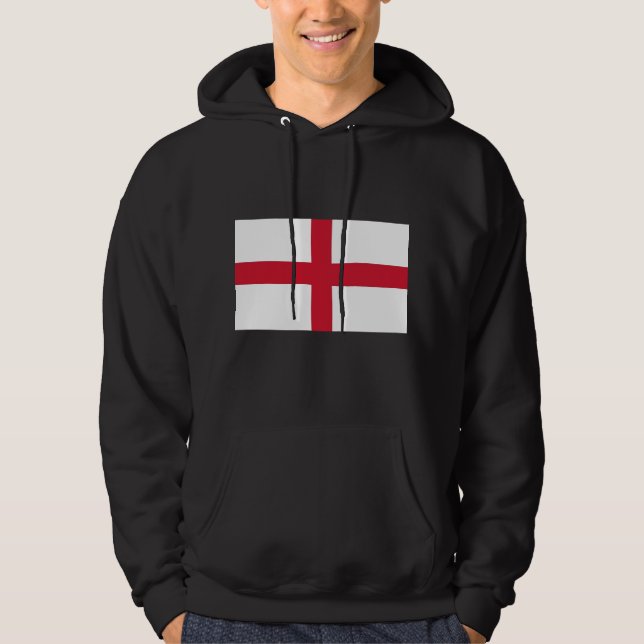 Hooded Sweatshirt med Flagga av England (Framsida)
