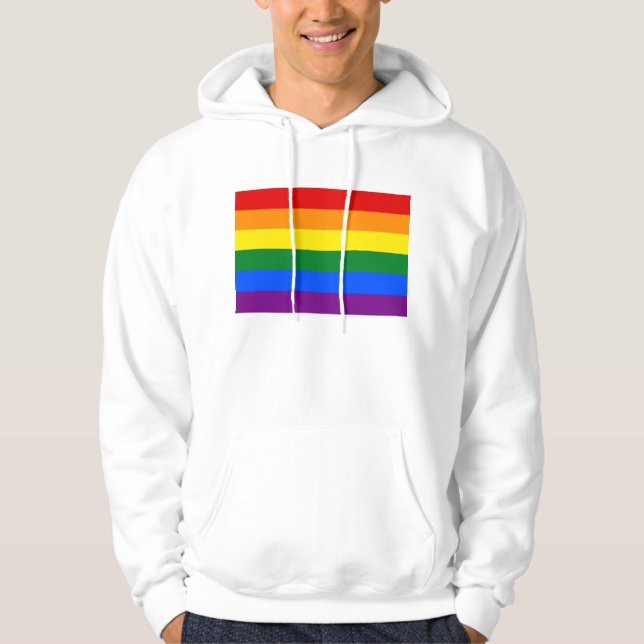 Hooded Sweatshirt med HBT Rainbow Flagga (Framsida)