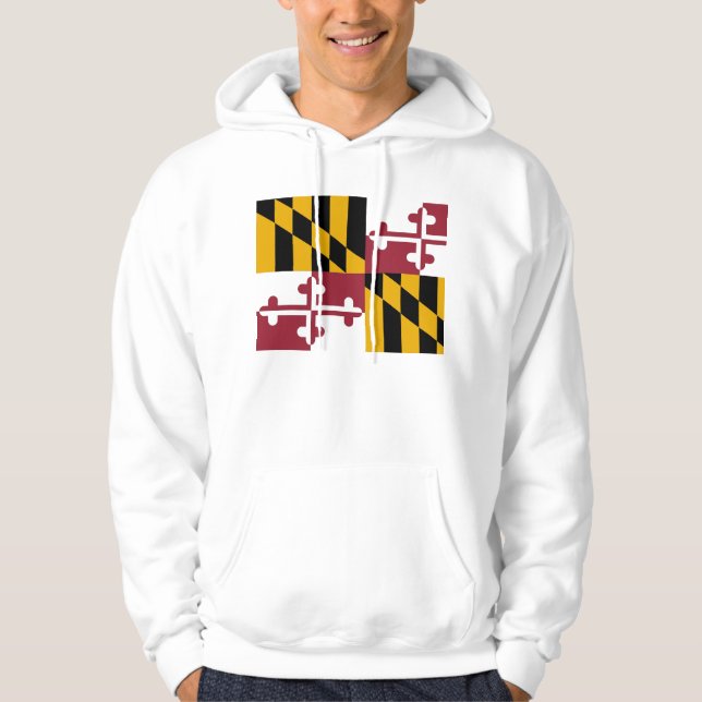 Hooded Sweatshirt med Maryland flagga (Framsida)