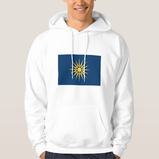 Hooded Sweatshirt with Flag of Macedonia, Greece (Framsida)