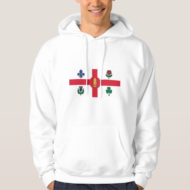 Hooded Sweatshirt with Flag of Montreal, Canada (Framsida)