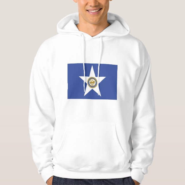Hooded Sweatshirt with Flagga of Houston, USA (Framsida)