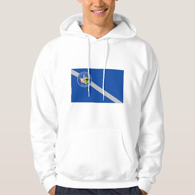 Hooded Sweatshirt with Flagga of Las Vegas, USA (Framsida)
