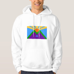 Hooded Sweatshirt with Flagga of Manitou Vår, USA
