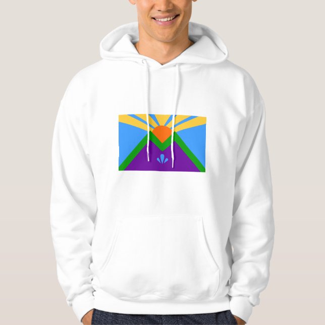Hooded Sweatshirt with Flagga of Manitou Vår, USA (Framsida)