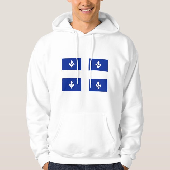 Hooded Sweatshirt with Flagga of Quebec, Kanada (Framsida)