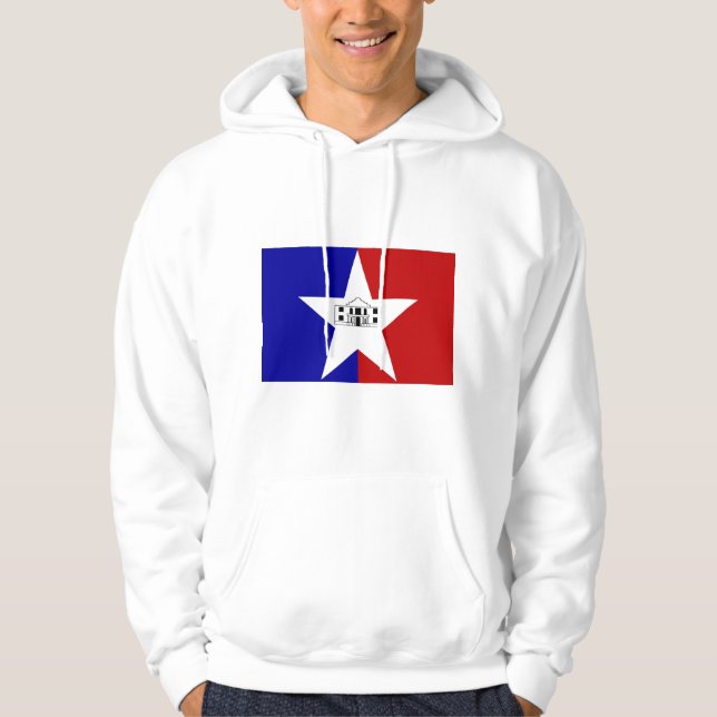 Hooded Sweatshirt with Flagga of San Antonio, USA (Framsida)