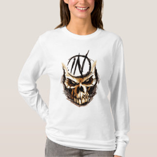 Hooded T-tröja för tokig skalledesign T-shirt