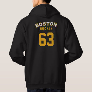Hooded tröja för Boston hockeysvart Sweatshirt Med Luva