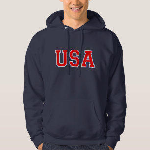 Hooded tröja för för USA röd vit & blått Med Luva