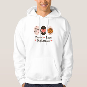 Hooded tröja för fredkärlekbasket sweatshirt med luva