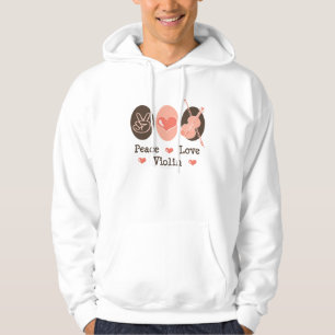 Hooded tröja för fredkärlekfiol sweatshirt