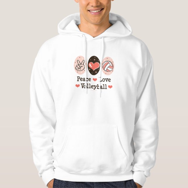 Hooded tröja för fredkärlekvolleyboll hoodie (Framsida)