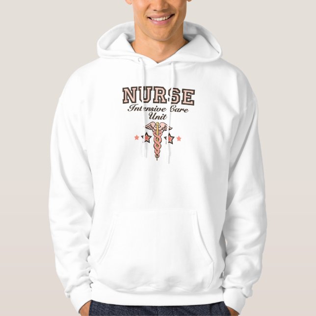 Hooded tröja för ICU-sjuksköterskaCaduceus Sweatshirt (Framsida)