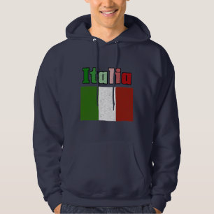 Hooded tröja för Italia vintageflagga Munkjacka