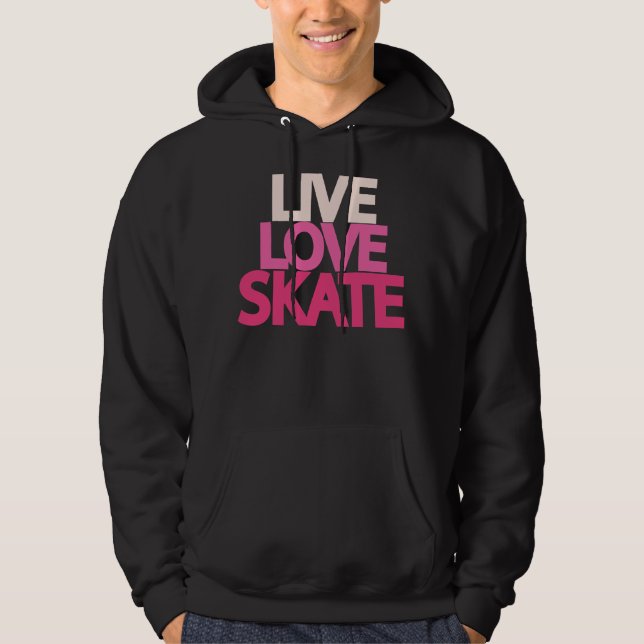 Hooded tröja för levande kärlekskridsko sweatshirt med luva (Framsida)