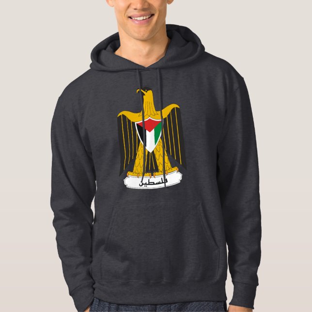 Hooded tröja för Palestina vapensköld Munkjacka (Framsida)
