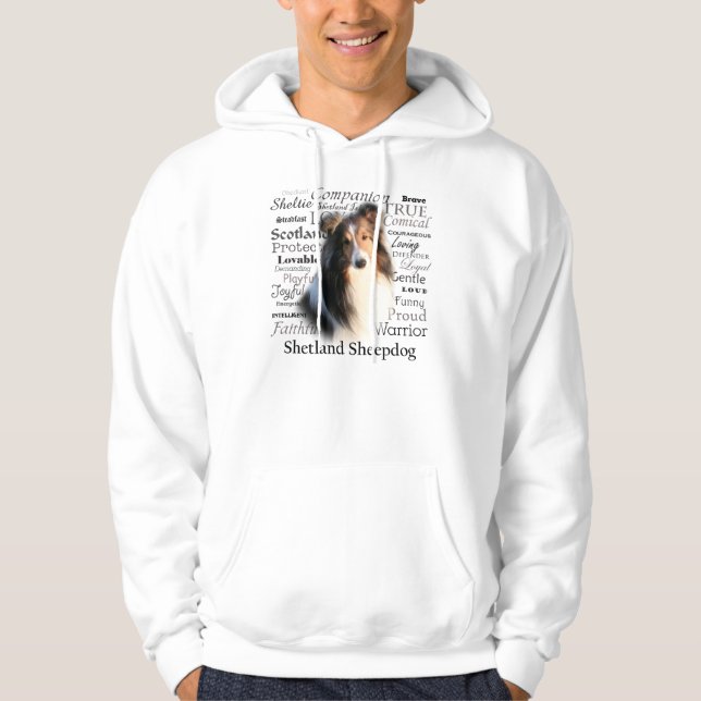 Hooded tröja för Sheltie drag Hoodie (Framsida)