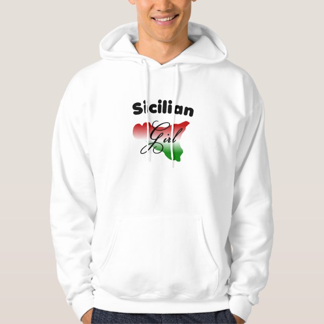 Hooded tröja för Sicilian flicka Sweatshirt (Framsida)