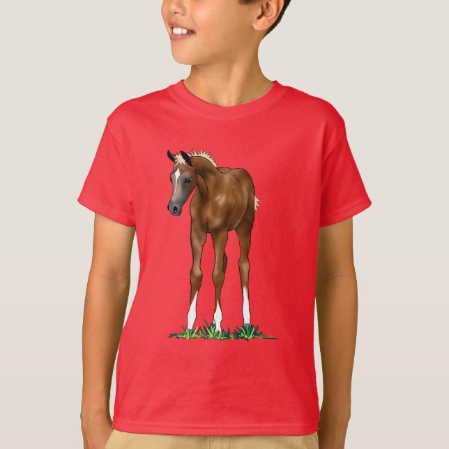 Hooded ungetröja för arabiskt föl t-shirt (Framsida)