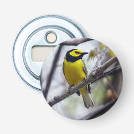 Hooded Warbler Magnet Backed Flaska Open Flasköppnare