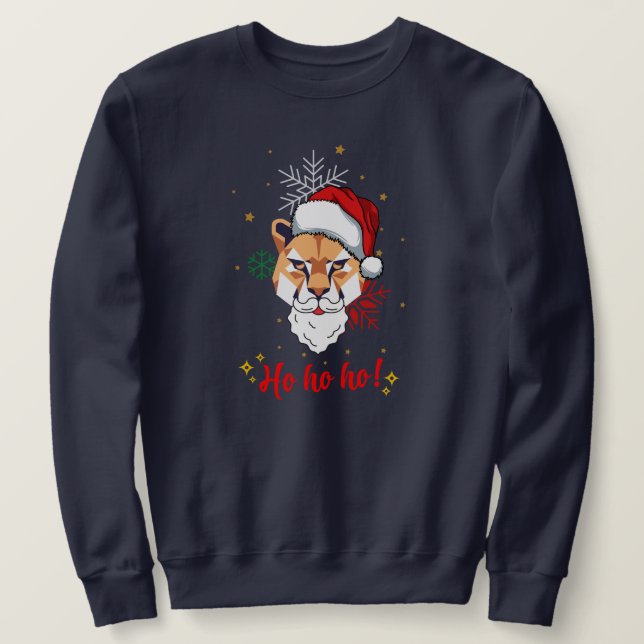 hoodie animal ho ho ho  lång ärmad tröja (Design framsida)