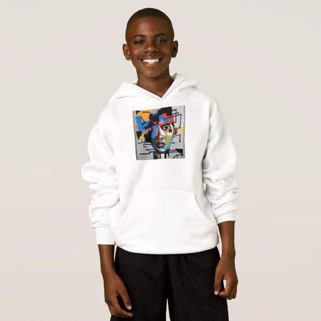 Hoodie art abstrait t shirt (Hel framsida)