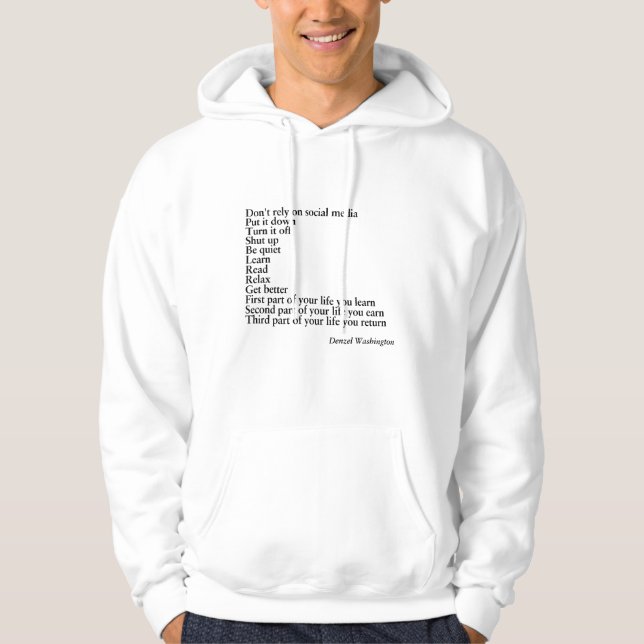 Hoodie Citat, Denzel Washington Citat,Inspirations (Framsida)