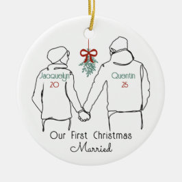 Hoodie Couple First jul Gift Julgransprydnad Keramik