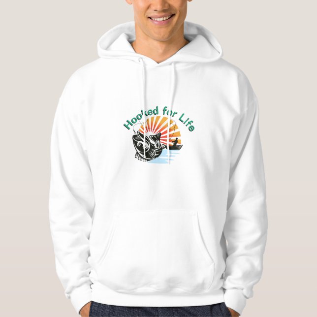 Hoodie, fiskad för ett liv hoodie (Framsida)